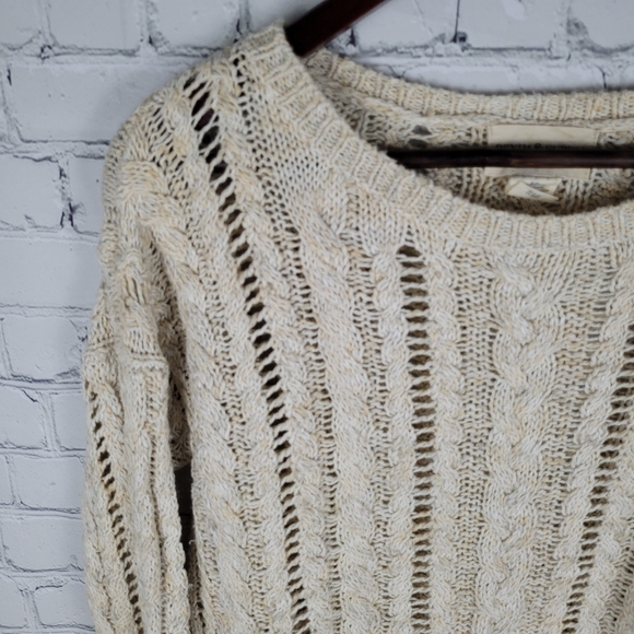 DENIM & SUPPLY RL | cotton blend open cable knit scoop neck sweater - Picture 2 of 8